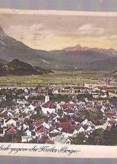 Partenkirchen. Blick gegen die Tiroler Berge