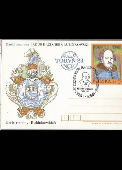 S. Małecki - Jakub Kazimierz Rubinkowski 1668-1749 i herb rodziny Rubinkowskich (kartka pocztowa)