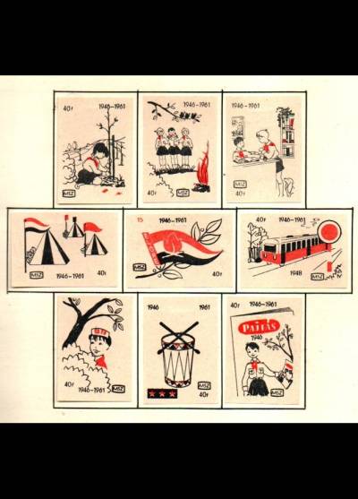 1946-1961 czyli nak młodzież budowała socjalizm na Wegrzech - seria 9 etykiet, wersja 2
