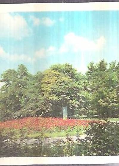 fot. S. Kolowca - Ogród Botaniczny Uniwersytetu Jagiellońskiego w Krakowie - klomb tulipanów, w głębi pomnik Mariana RAciborskiego