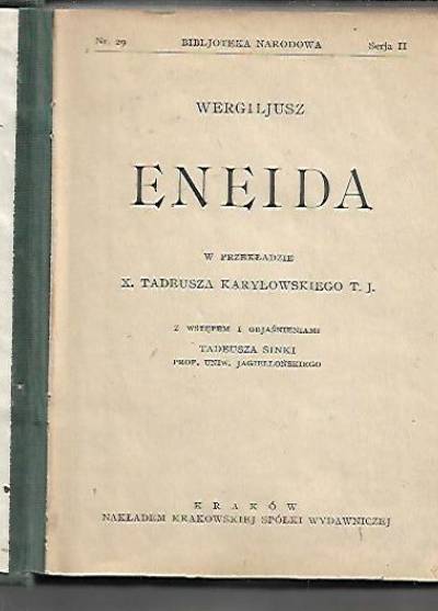 Publiusz Wergiliusz Maro - Eneida  (BN, wyd. 1924)