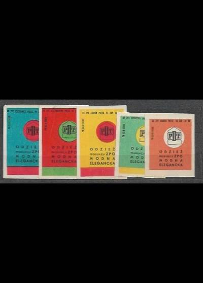 Odzież produkcji ZPO modna, elegancka - seria kolorystyczna 5 etykiet, 1968