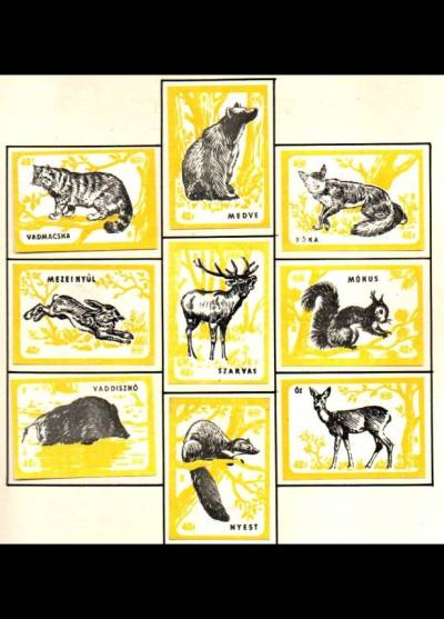 zwierzęta leśne - 9 węgierskich etykiet, wersja 10