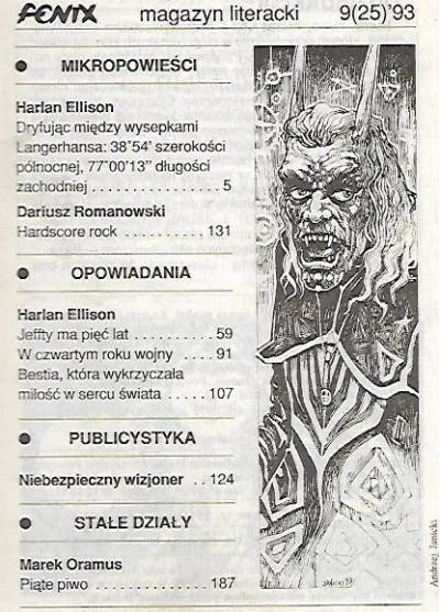 HArlan Ellison - Fenix nr 9(25)1993
