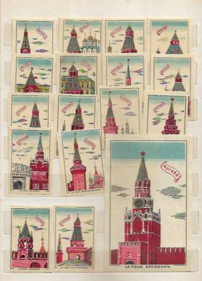 Wieże Kremla - seria 16 małych i 1 duża etykieta
