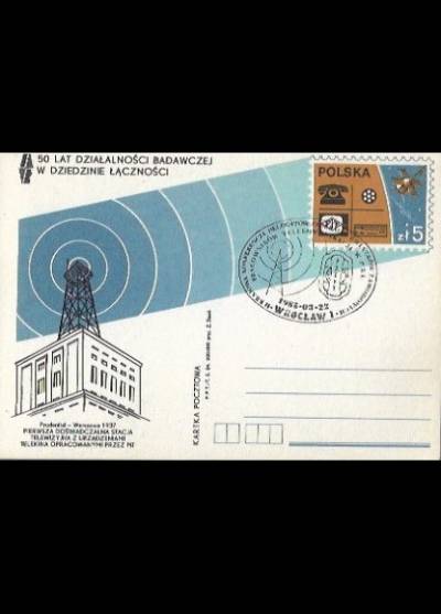 Z. Stasik - 50 lat działalności badawczej w dziedzinie łączności (Prudential 1937, pierwsza doświadczalna stacja telewizyjna, kartka pocztowa)