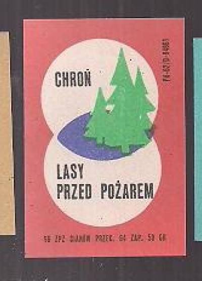 Chroń lasy przed pożarem - seria  kolorystyczna 5 etykiet