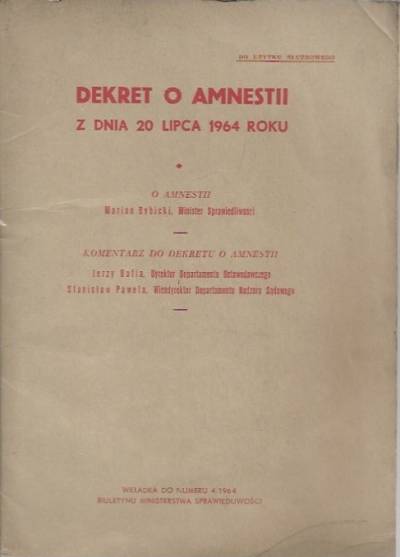Dekret o amnestii z dnia 20 lipca 1964 roku