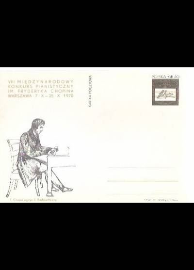 S. Małecki - VIII międzynarodowy konkurs pianistyczny im. F. Chopina 1970 (kartka pocztowa)