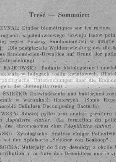 Acta Societatis Botanicorum Poloniae. Organ Polskiego Towarzystwa Botanicznego vol.XI Nr 1 (1934)