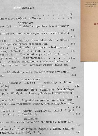 Roczniki Humanistyczne KUL tom VII/z.2/1958